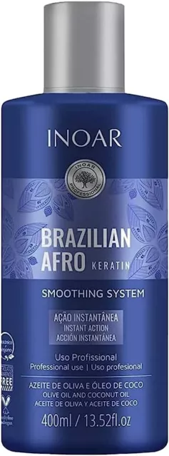 Inoar 400 ml trattamento lisciante capelli afro cheratina vegano brasiliano