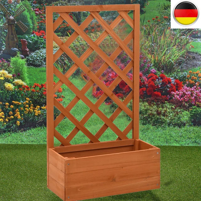RANKGITTER PFLANZKASTEN HOLZ Garten Spalier Blumenkasten Rankhilfe
