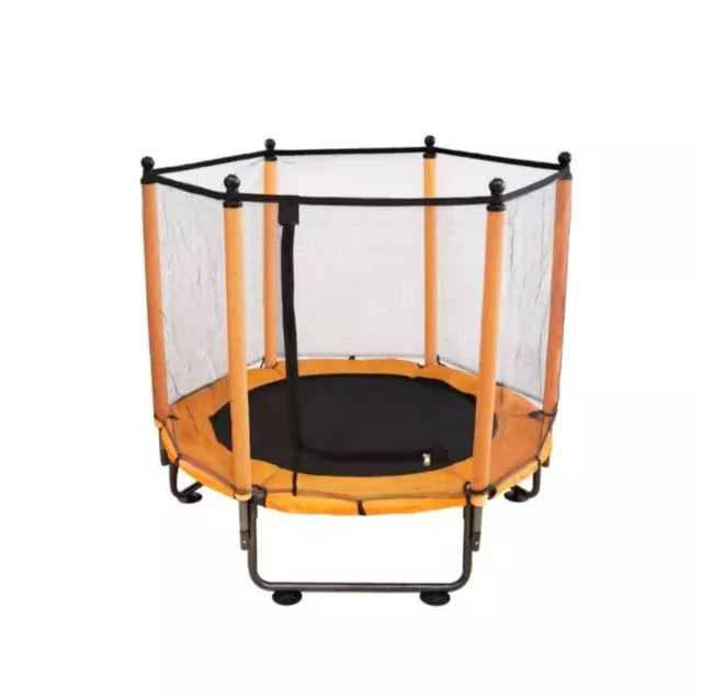 Cama elastica trampolin con red de seguridad, Naranja, De 2 a 7 Años, 120cm