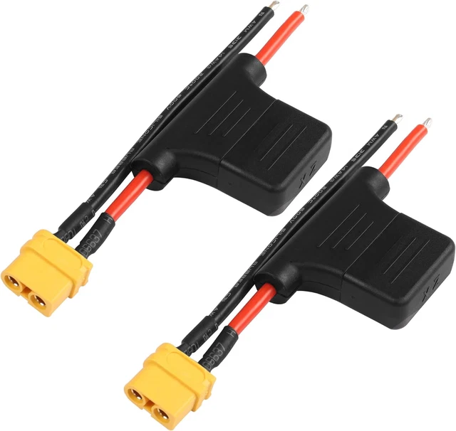 Cavo Prolunga XT60 Maschio-Femmina 14 AWG Con Fusibile 15A (0,3m) Per Bici Elettriche, Drone, Auto RC E Caricabatterie Lipo