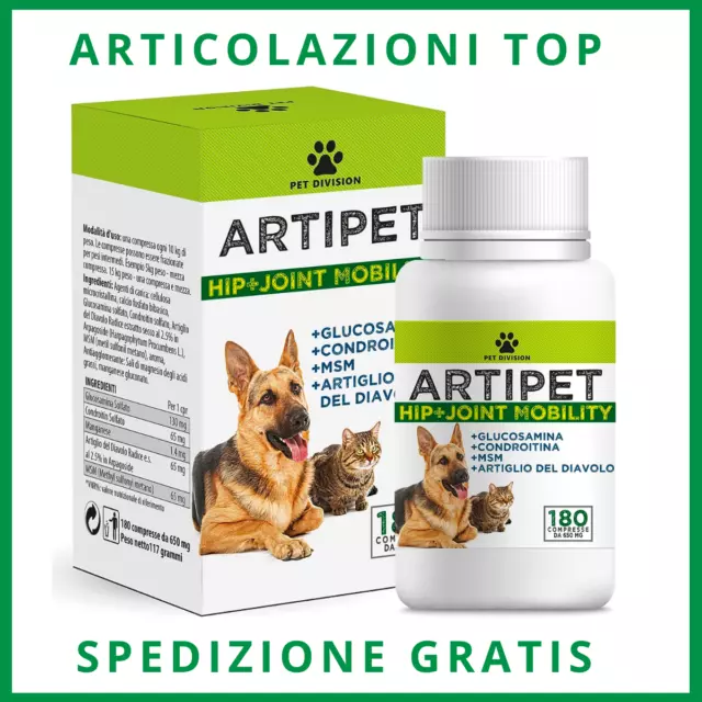 Integratore per articolazioni cani e gatti, 180 cpr, Condroitina e Glucosamina