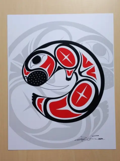 Walrus by Lon French Haida Artist 11"x14" Signed Print