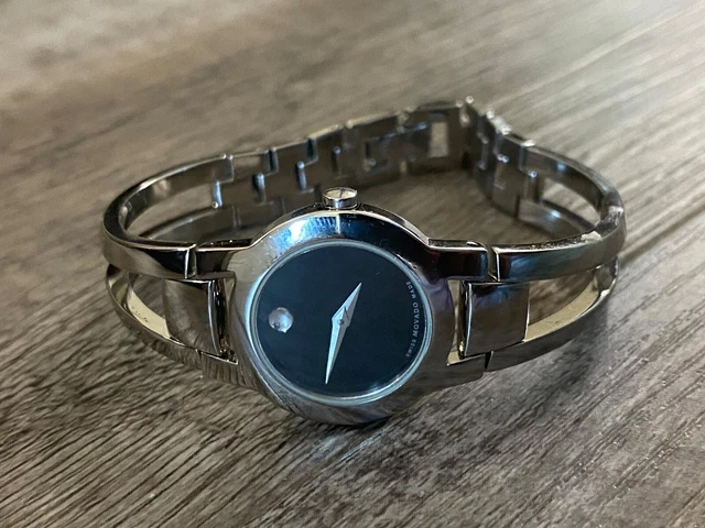 Orologio Donna Movado Amorosa 84 E4 1842 Quadrante Nero Cristallo Zaffiro Orologio da Donna