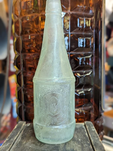 Rare Embossed Heinz Bros & Company Pittsburgh PA Early  & Unusual Ketchup Bottle