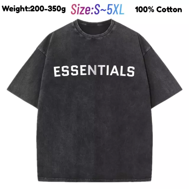 NEW Essentials Logo Crew Neck Short Sleeve T-Shirt Mens Womens Basic Casual Top