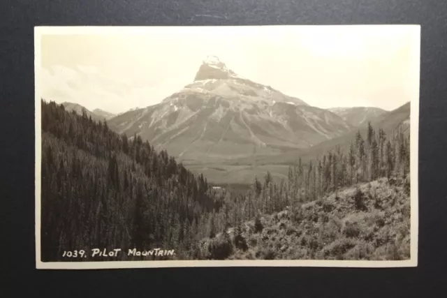 Vintage 1940s Pilot Mountain Postcard Alberta Along Canadian Pacific Railway