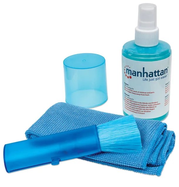 Manhattan LCD Cleaning Kit, Alcohol-free, Includes Cleaning Solution (200ml), Br