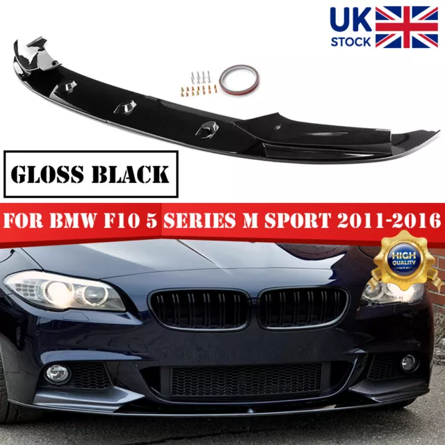 Gloss Black Front Splitter Lip Diffuser For Bmw F10 5 Series M Sport 2011-2016