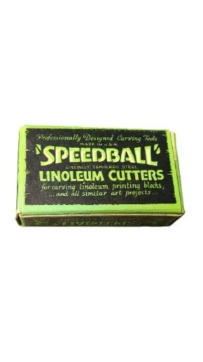2 cuchillas cortadoras de linóleo Speedball vintage