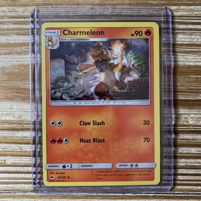 Charmeleon 19/147 Burning Shadows Uncommon Pokemon Card 2017 Near Mint