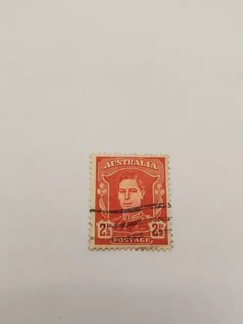 King George VI Vintage Australia Stamp  Red