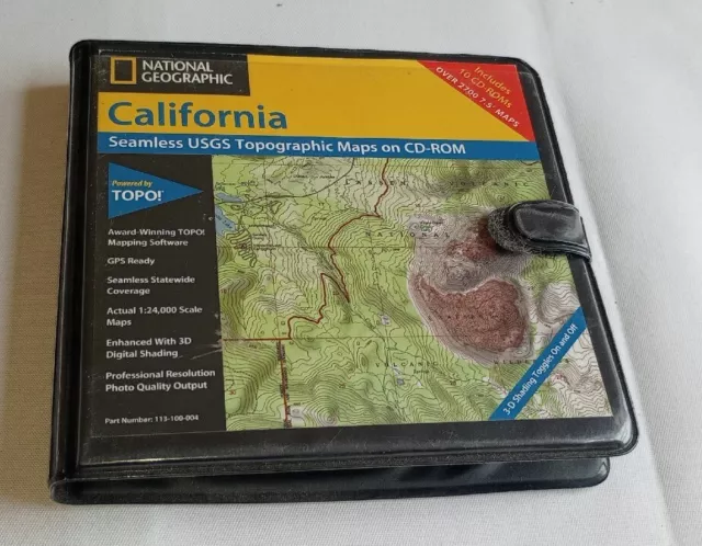 TOPO! National Geographic California Seamless USGS Topographic Maps CD-ROM 2001