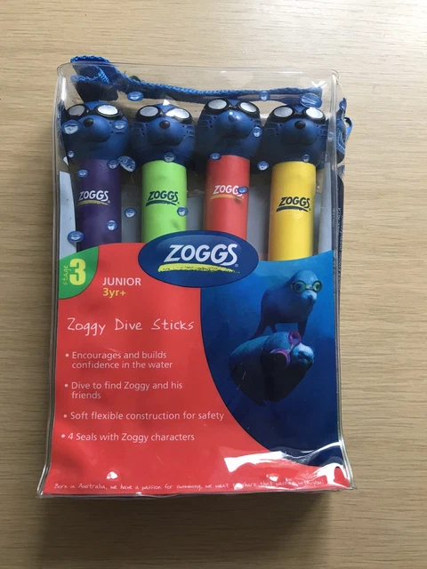 SET OF 4 Zoggs Kids Zoggy Seal Dive Sticks Diving Swimming Pool
