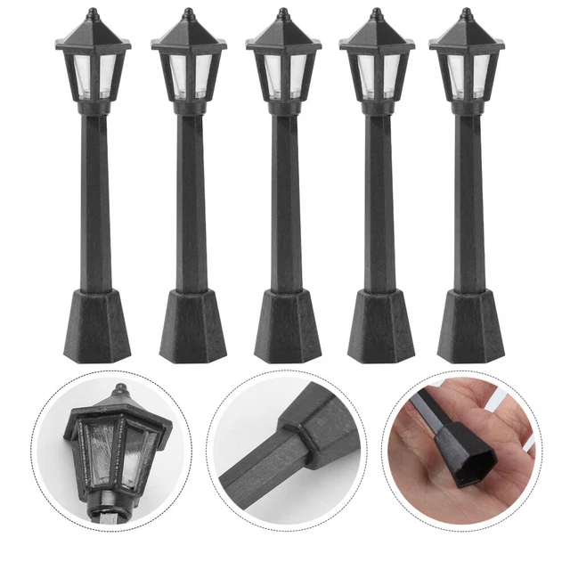 10 PCS Model Railway Train Lamp Garden Miniatures Decoration Statue