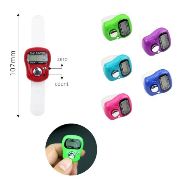 Verstellbarer Kreis Druckknopf Fingerzähler 5-stellig LCD Display Handzählzäh