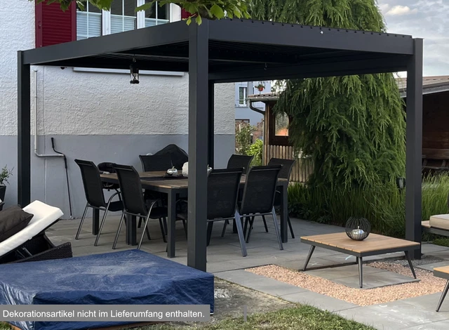 Pergola Aluminium Lamellendach Beschattungssystem Garten Pavillon Anthrazit