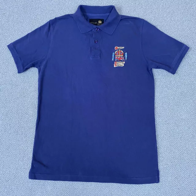 Wolsey Poloshirt Herren mittelblau Queen Jubilee 60 Golfbekleidung kurzärmelig