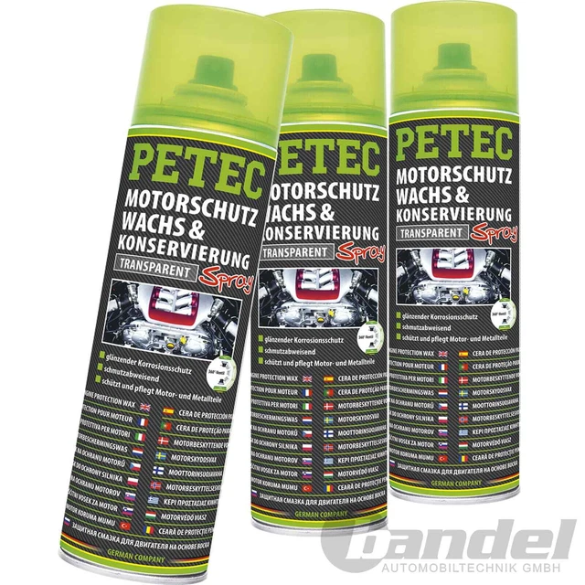 3x500 ML 73430 PETEC CERA PROTEZIONE MOTORE CONSERVAZIONE TRASPARENTE SIGILLATA