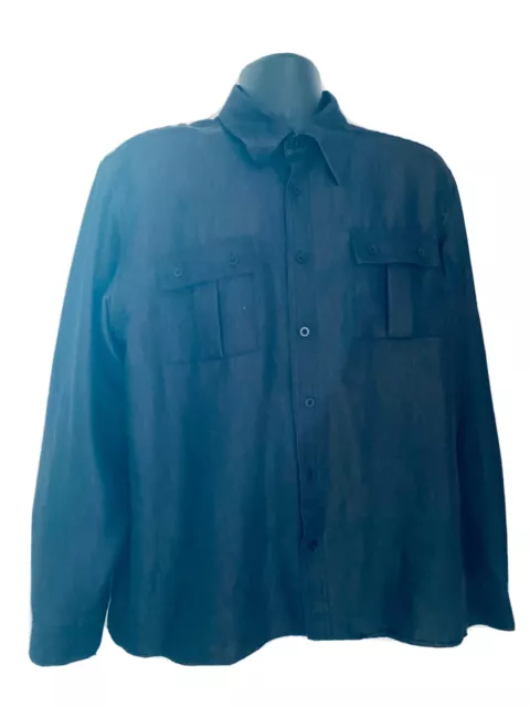 Clockhouse Men’s Black Two Pocket Viscose Long Sleeve Shirt Size L
