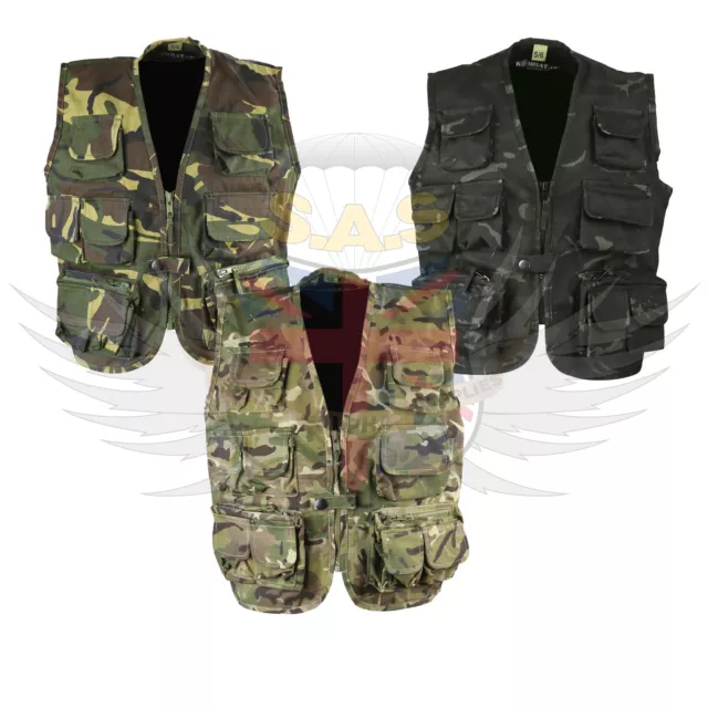 Nuevo Kombat GB Niños Camuflaje Militar Táctico Utilidad Chaleco Multibolsillos