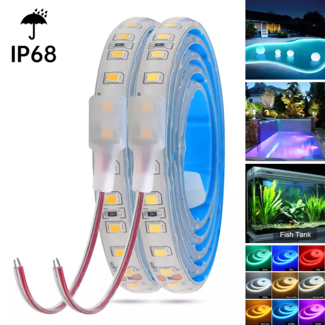 LED Strip Lights 24V 0.5-20M 2835 SMD Tape Rope IP68 Waterproof Self Adhesive UK