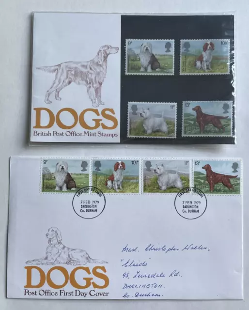 GB QE II, 1979, SG1075-1078, Dogs, Presentation Pack 106 Fine Mint, MNH + FDC