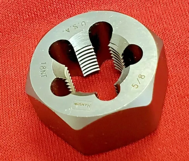 5/8-18 NF  x 1-1/4" Hex Die Irwin Hanson 7254 Rethreading CS