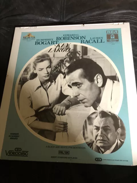 CED Videodisc - Key Largo - Humphrey Bogart Lauren Bacall