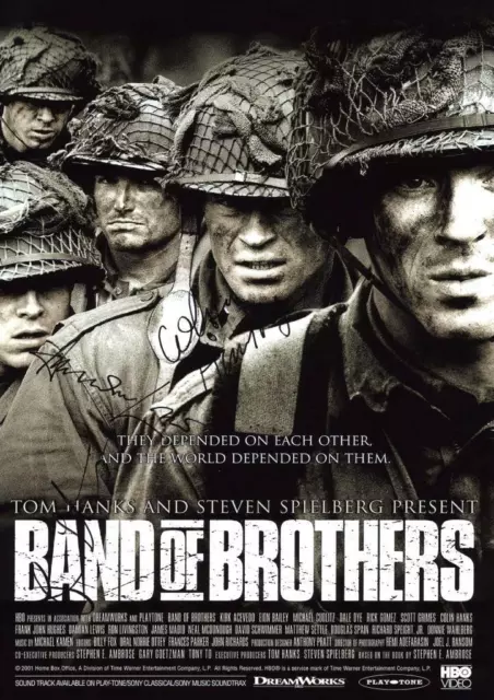 BAND OF BROTHERS cast x4 PP SIGNED PHOTO POSTER 12"X8" A4 Damian Lewis