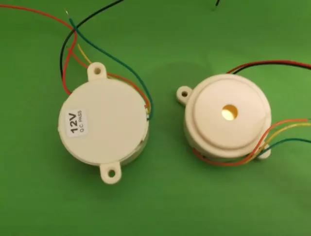 12V White Electronic Buzzer with 150mm Leads