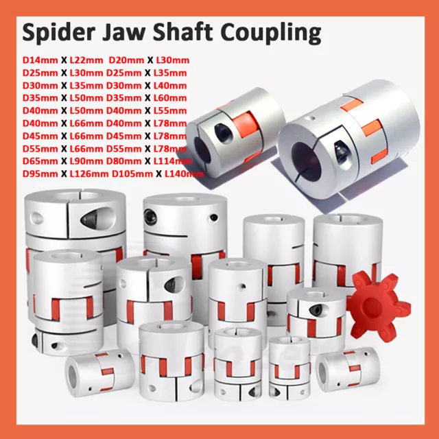 CNC Shaft Coupler Flexible Plum Spider Jaw Coupling Stepper Motor All Bore Sizes