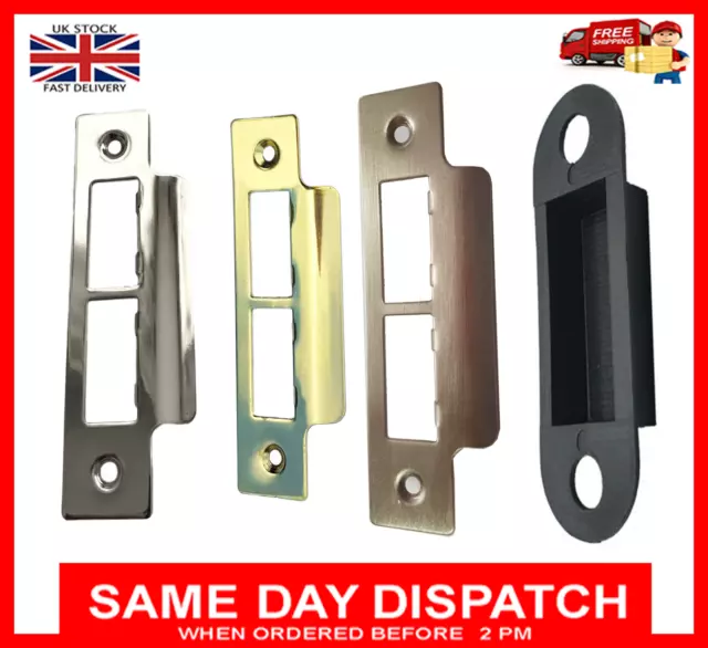 Door Strike Long Plate Chrome, Brass Long Plates Tubular Mortice Latch Dust Box