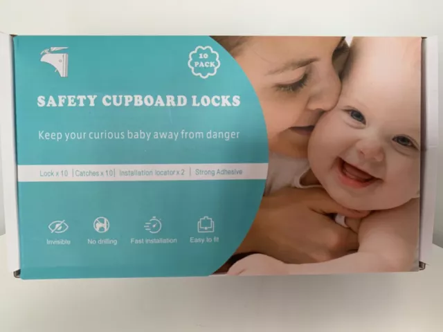 Bnib Calish Child & Baby Safety Proof Magnetic Cupboard Locks 10 Locks + 2 Keys