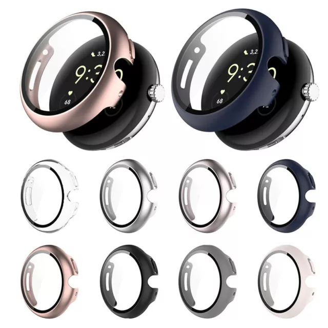 For Google Pixel Watch 2 Full Coverage Tempered Glass Case Screen Protector