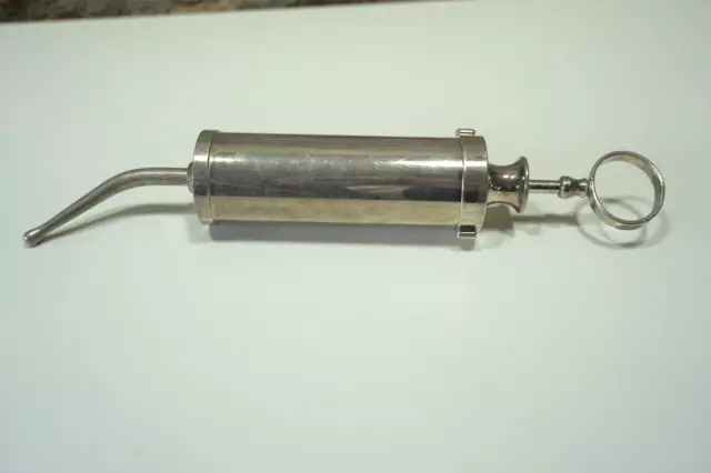 Antike Metall Spritze Klistier Einführhilfe Fetisch 100 ml Arzt Apotheker