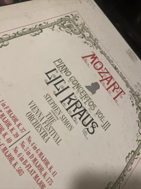3-LP Plays NM- / Simon-Vienna FO / Lili Kraus / Mozart Piano Concertos Vol III