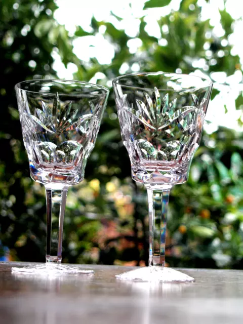 Waterford Crystal Ashling Claret Wine Glasses Pair Vintage, 5 3/4" Tall