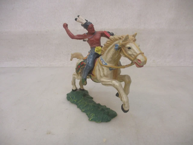 Ancienne Figurine Hausser Elastolin German plastic Cavalier Hun