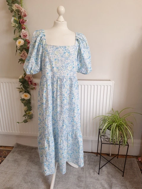 primark blue floral dress Sky Blue Satin Beaded Strapless A-line Short Backless Homecoming Dress –  MarryLover main image 0