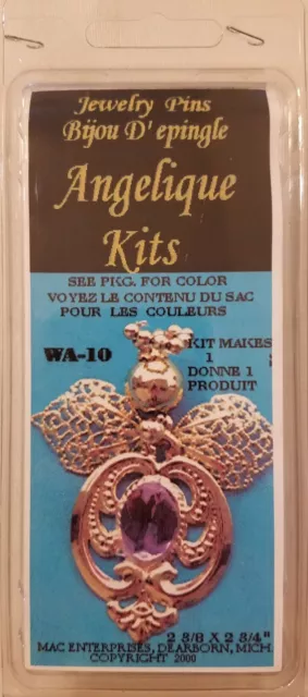 Angelique Kits Gold Filigree Purple Gemstone Beaded Angel Pin Mac Enterprises