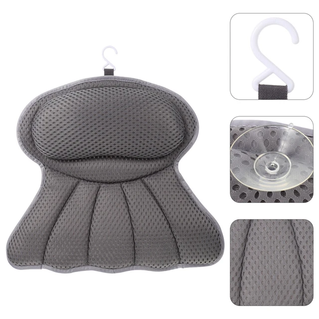 Almohada de baño almohada reposacabezas cojín baño gris poliéster