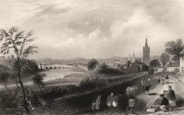 The town of Dumfries. Dumfries-shire. Scotland. BARTLETT c1840 old print