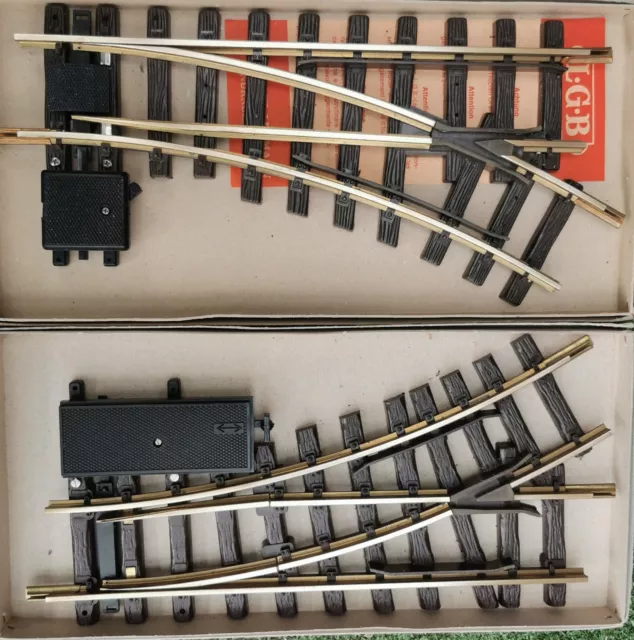 LGB  2 Weichen R1 rechts/links Hand im Karton sehr gut erhaltengut erhalten