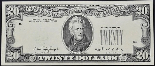 $20 Federal Reserve Note Error Series 1990 Flip Over 3rd Printing