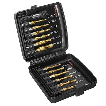 Drillpro 13pcs M3-M10 Metric Screw Thread Tap Drill Bits Set Hex Shank Drill Bit