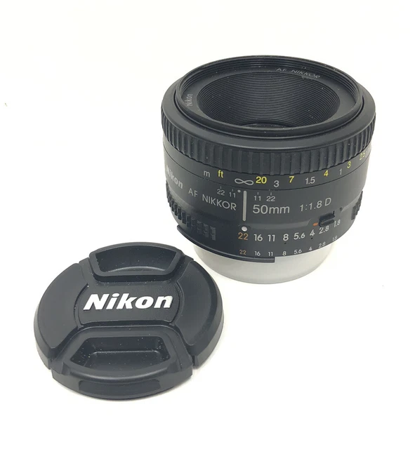 Lente Nikon AF NIKKOR 50 mm 1:1,8D para cámaras réflex digitales Nikon *BUENA/PROBADA*