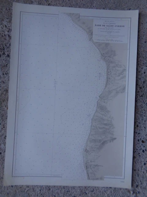 CARTE  MARINE / Rade de Saint-Pierre Mer des Antilles - Île de La Martinique