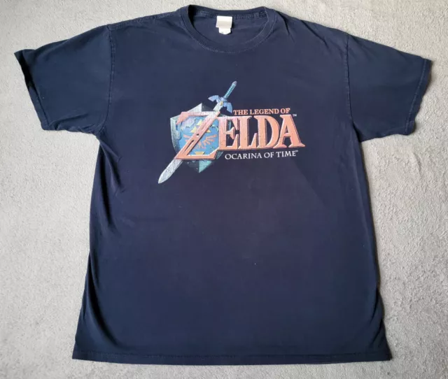 Nintendo Legend Of Zelda T Shirt Mens Large Blue Ocarina Of Time