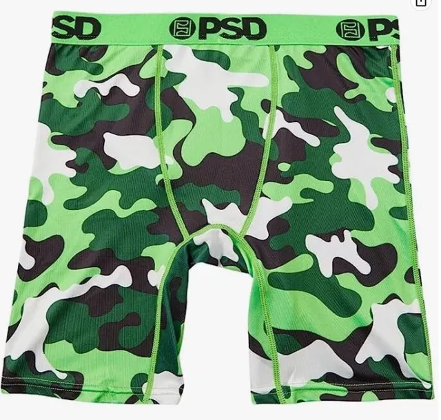 PSD YOUTH Green Blue Camo Size Youth LARGE 14-16 (24 to 26 Waist