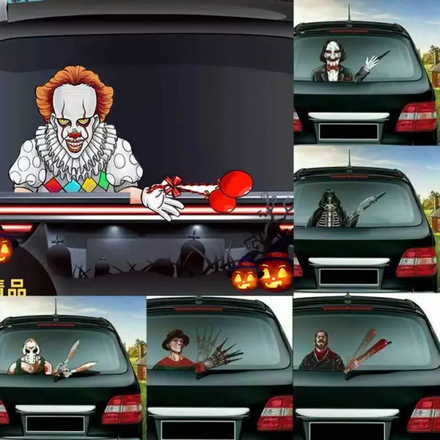 3D Waving Wiper Halloween Rear Windshield Horror Sticker Car Funny Decoration